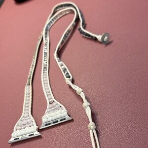 Elegant White Beaded Watch Strap